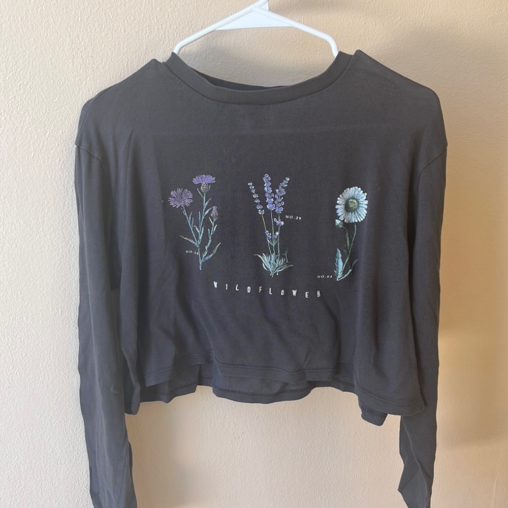 urban outfitters long sleeve cropped tee